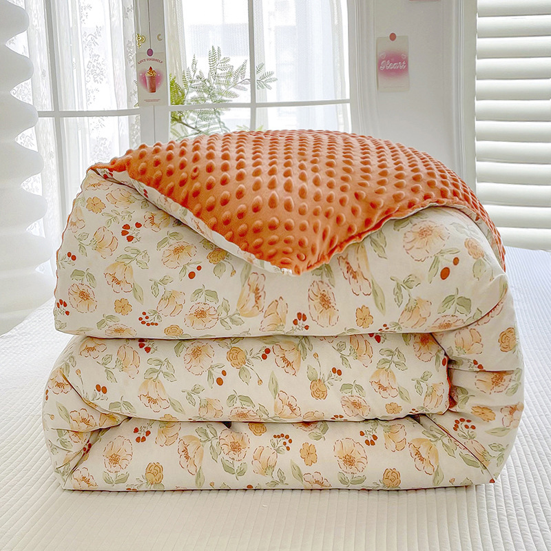 오렌지 플라워 씨 [A급 슈퍼 소프트 비니 퀼트]