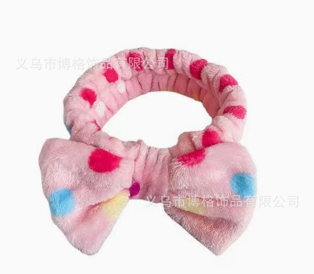 Diadema con lazo de lunares con estampado de leopardo europeo y americano, pañuelo facial SPA, diadema elástica transfronteriza, diadema de borde ancho a rayas