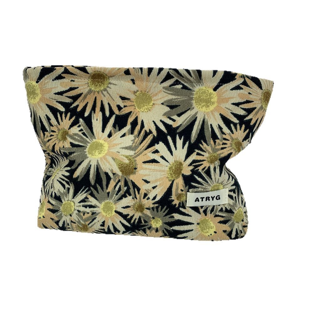 Fresca pequeña bolsa de maquillaje de flores de viaje portátil de gran capacidad bolsa de almacenamiento de lápiz labial de maquillaje bolsa de mano