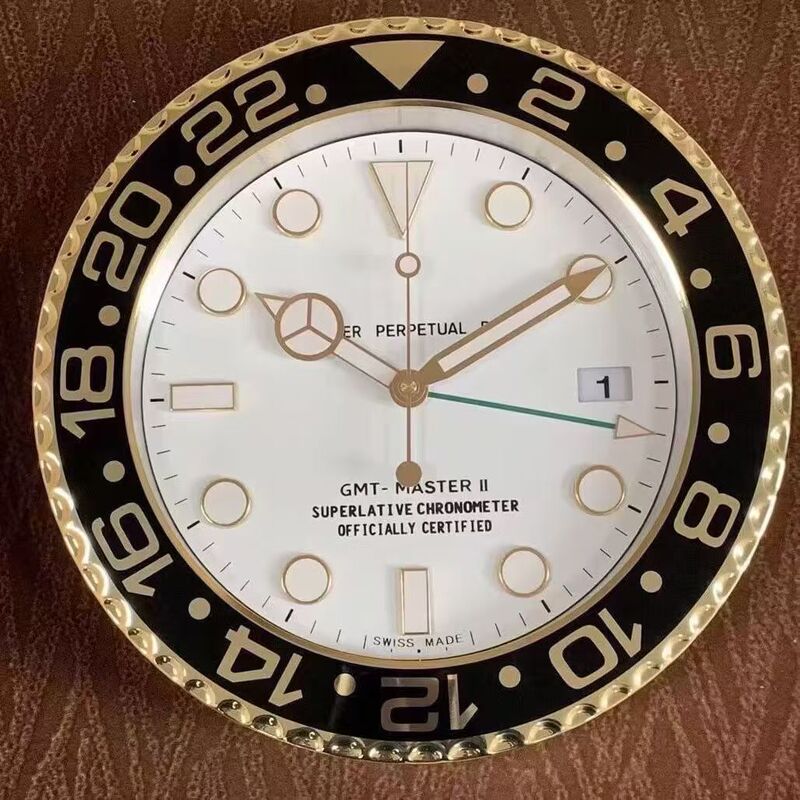 一件起批金属不锈钢夜光客厅挂钟GMT静音钟表专供出口Wall clock|undefined