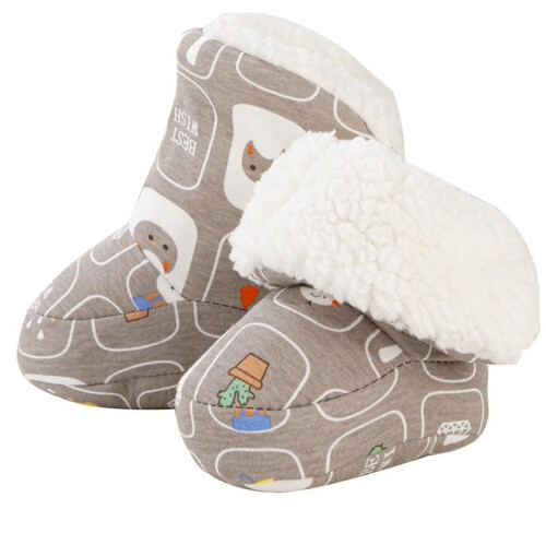 Autumn/Winter New Thick Cotton Baby Shoes, Warm Shoes with Fleece Lining, Stylish and Cute Baby Walking Shoes