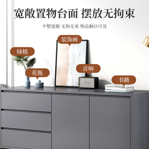 Drawer cabinet Italian style home living room storage cabinet bedroom side cabinet light luxury wall chest of drawers study drawer bookcase