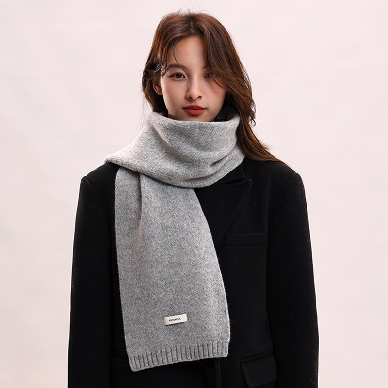 Wool Knitted 100% Cashmere Scarf, Thickened Neck for Women Men, Warm Couple Parent Child Autumn/Winter Style, Trendy and_voghion.com