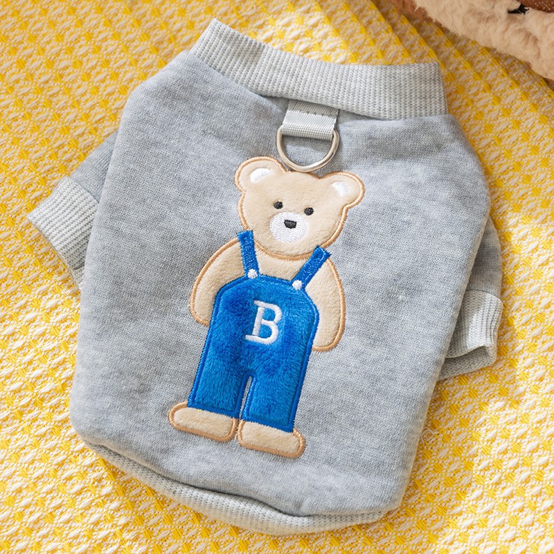 Otoño e Invierno Perro Japonés y Coreano de dibujos animados lindo suéter de dos piernas gato tracción cálido invierno ropa para perros mascotas