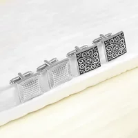 AliExpress Amazon новый квадрат ретро римский узор клетчатые запонки мужской моды французская рубашка рукава
