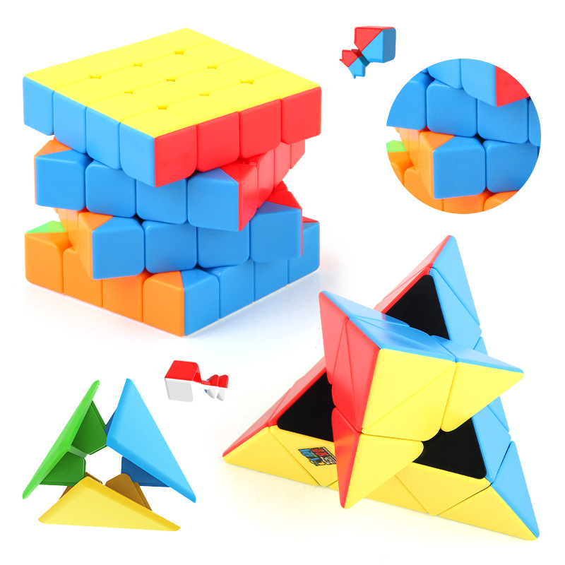 Moyu cultura Nivel 2, 3, 4, 5 pirámide Luban magnético Cubo de Rubik de color real juguetes competitivos para niños al por mayor