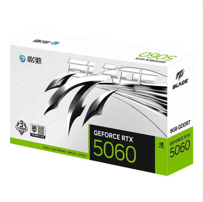 影/驰显卡RTX 5060 8G DDR7 圣刃 白