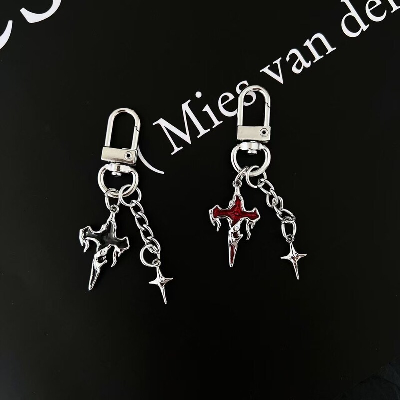 Original Ins-Style Molten Cross Keychain Y2K Pendant Trendy Girl Earphone Case Niche Bag Accessory Original Ins-Style Molten Cross Keychain Y2K Pendant Trendy Girl Earphone Case Niche Bag Accessory