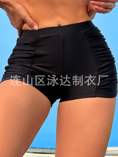 Athletic Shorts Sexy High-Waisted Straight Leg Pants Comfortable Breathable European and American Foreign Trade Amazon Cross-Border Export Women's Swim Pants