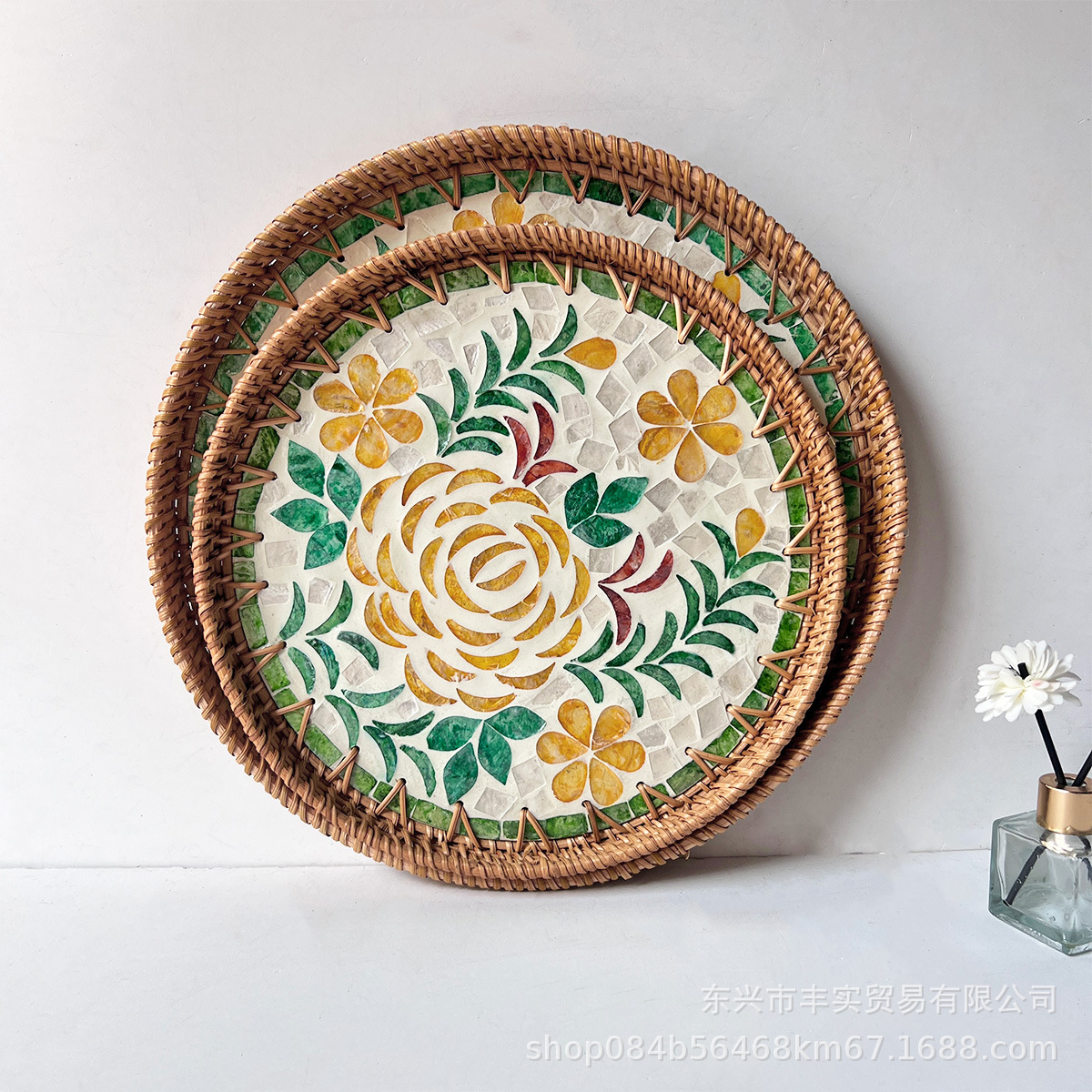 Juego de Cestas de Mimbre Natural Hechas a Mano para Almacenamiento en Escritorio, Sala de Estar, Frutas, Té y Aperitivos, Venta al por Mayor
