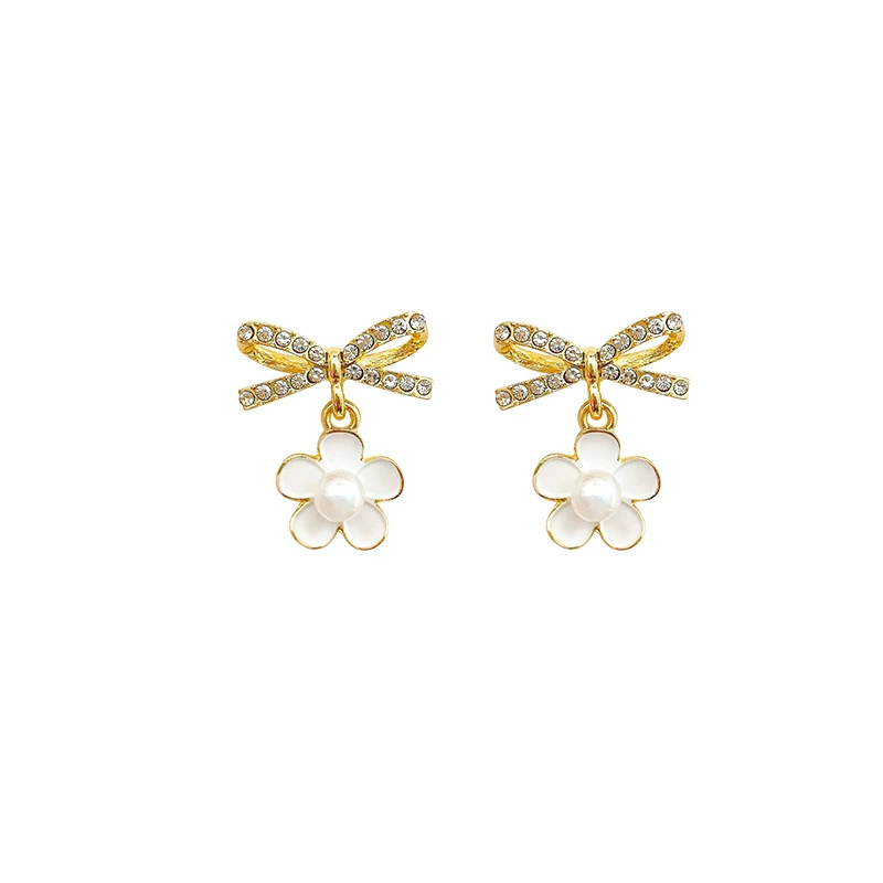 Серебряная игла, свежие универсальные серьги из жемчуга, серебро 925 пробы, цветочные, интернет-знаменитость
