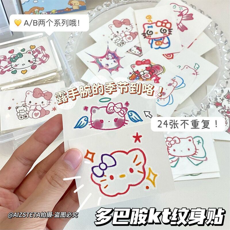 Kitty cheap tattoo cartoon cute arm ins waterproof sticker long-lasting washable bestie KT cat sticker trendy Kitty cheap tattoo cartoon cute arm ins waterproof sticker long-lasting washable bestie KT cat sticker trendy