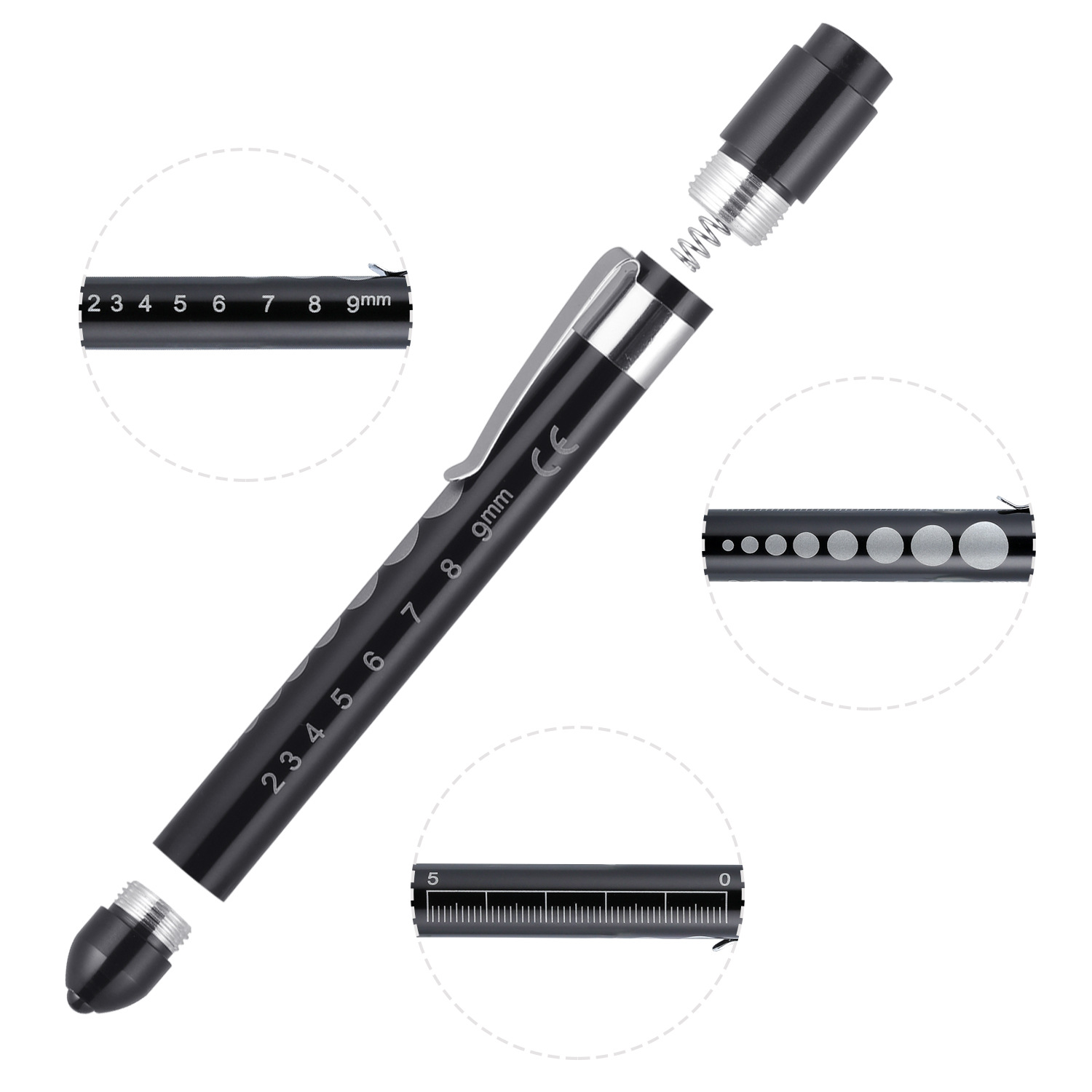 Lámpara de lápiz de pupila Lámpara de observación de médico Lámpara oral Lámpara de lápiz LED Mini linterna doméstica Luz blanca Luz amarilla