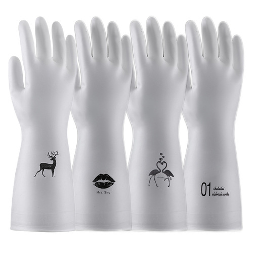 Rubber gloves for women household cleaning work, durable plastic, household kitchen dishwashing laundry washing waterproof latex gloves