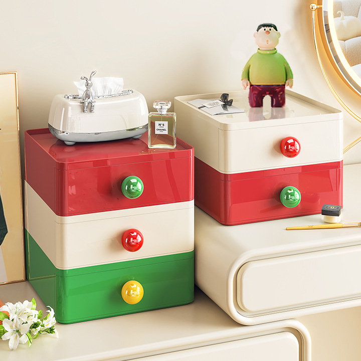 Dopamine Desktop Storage Box Drawer-Type Stackable Storage Box Student Dormitory Miscellaneous Storage Box Plastic Storage Box