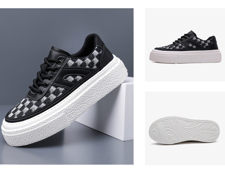 Giày thể thao đế dày nam kiểu mới, giày sneaker đơn giản tăng chiều cao, gót 3-5 cm — GX2519 màu trắng, GX2519 màu đen chi tiết 11