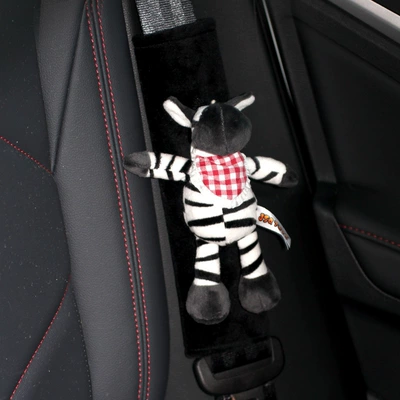 Gift for Girls, Seat belt shoulder pad - little-zebra-crystal-velvet-shoulder-cover-hand-sewn