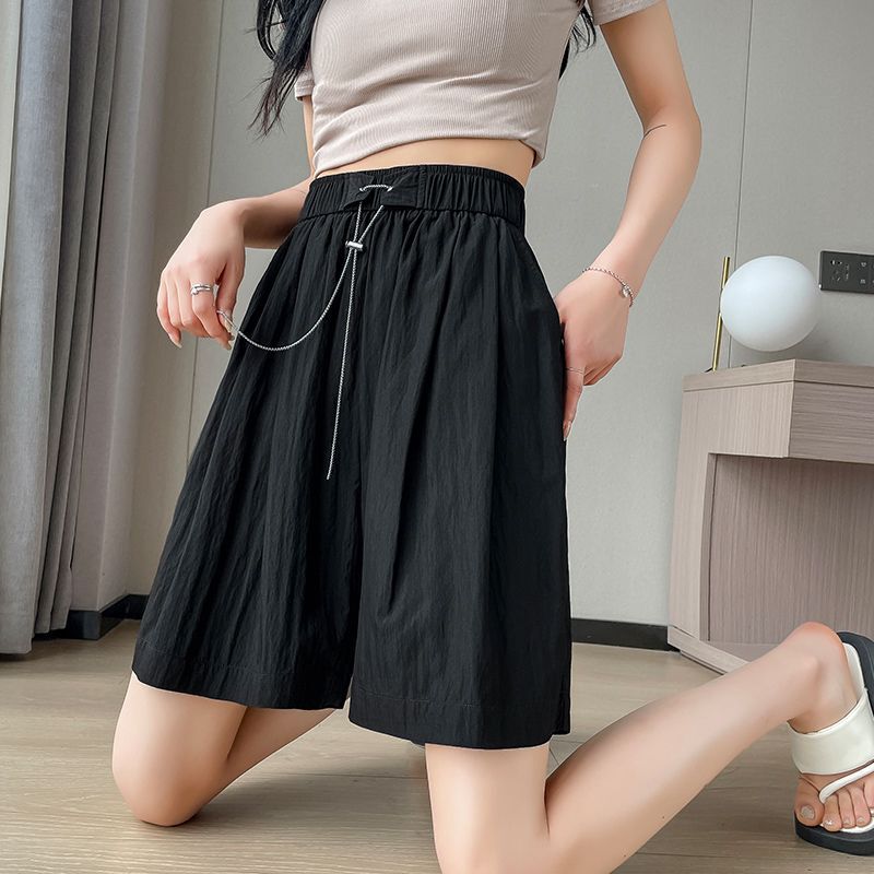 Summer Thin Five-point Pants Women's Loose Shorts Lazy Pleated Yamamoto Pants Ice Silk Casual Pants
