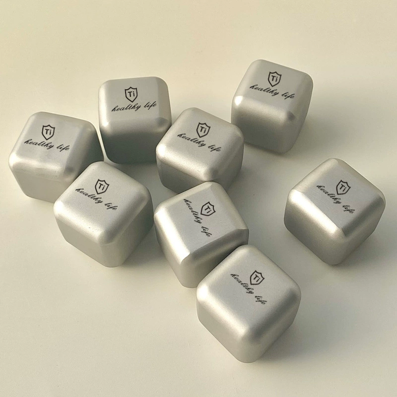 Титановая очистка, форма для кубиков льда из нержавеющей стали, пищевая форма для замороженных кубиков льда, виски, ледяной тартар, быстрозамороженный металлический ледяной камень