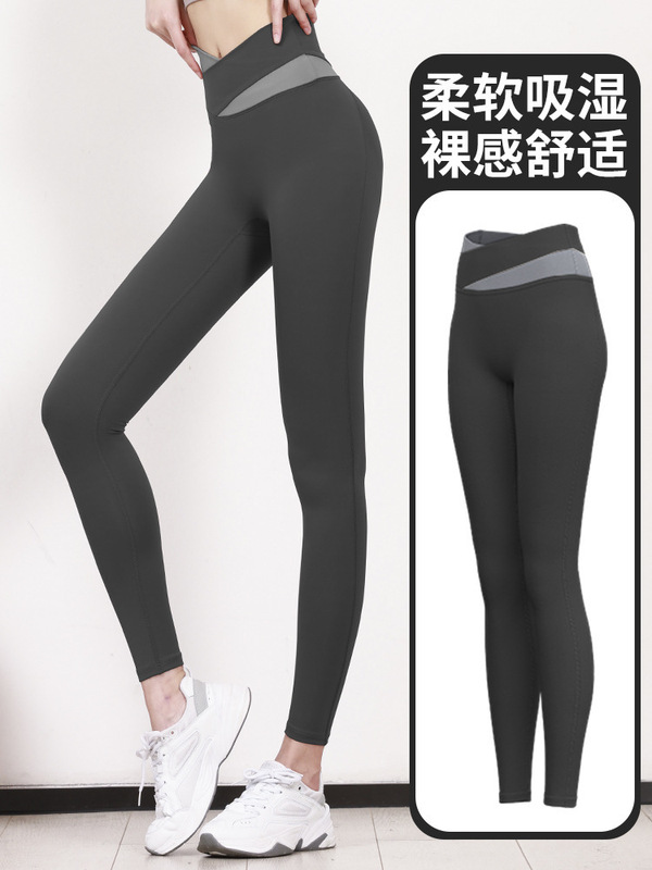 色合わせ半袖ヨガ服セット女性春夏露臍短い上着ヒップパンツランニングトレーニング服|undefined