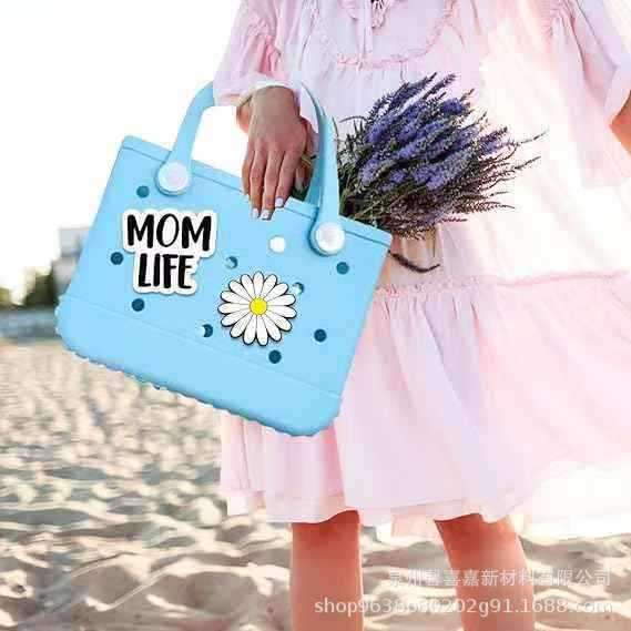 Croc Bag Accessories Bogg Eva Beach Bag Anime Cartoon Shoes Flower Soft Rubber Shoe Buckle DIY Croc Shoe Accessories