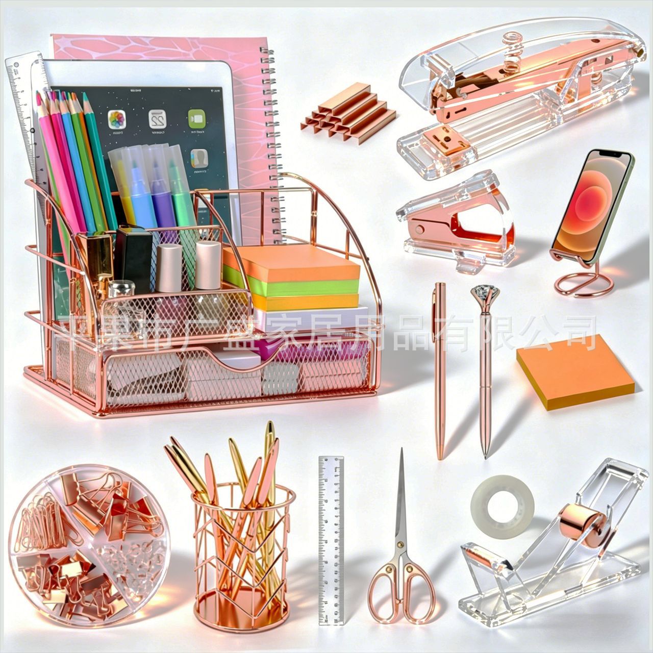 로즈 골드 14 조각 세트 데스크톱 스토리지 박스 02