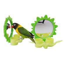 鹦鹉玩具鸟用镜子食杯食盒站架组合益智喂食饮水秋千玩具现货批发