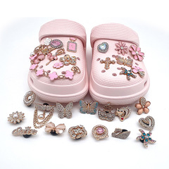 New detachable hardware flower hole shoe accessory floral butterfly garden shoe crystal stud crystal chain