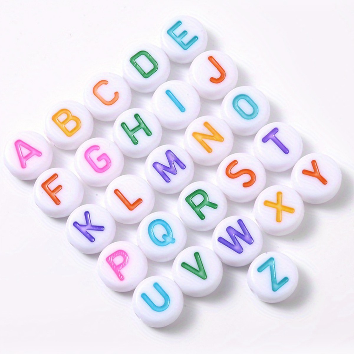 亚克力滴油字母珠彩色透明单字母散珠符号珠DIY配件益智 英文珠子