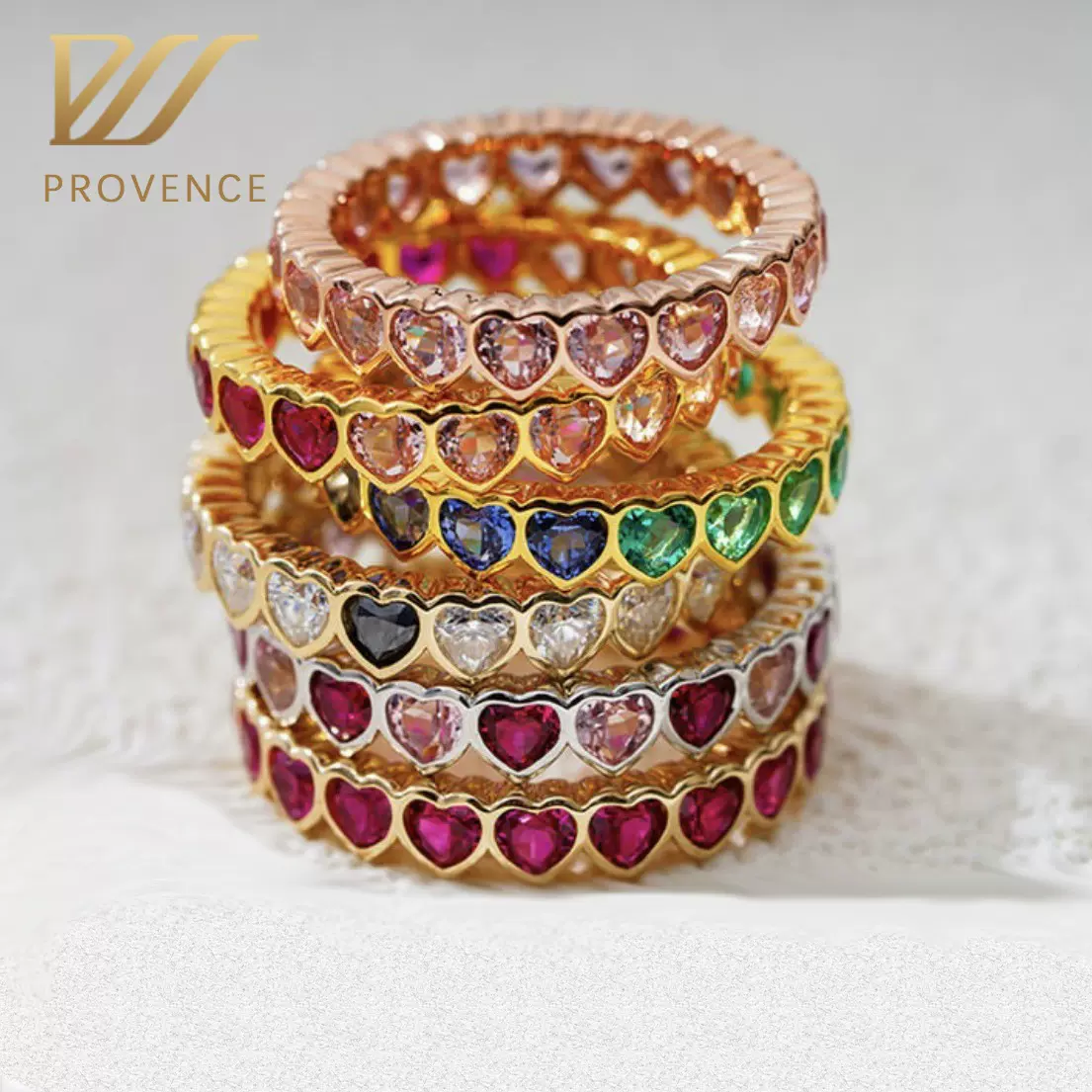 爱心宝石戒指红宝石戒指女简约高级感925银纯银 18K金珠宝首饰