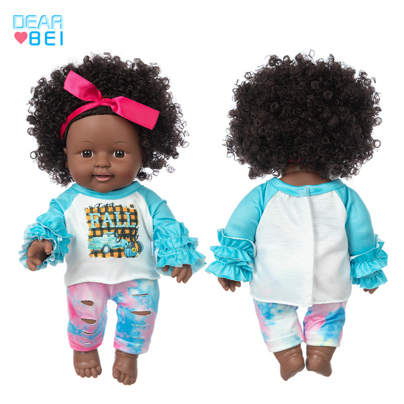 Aliexpress venta caliente muñeca africana juguetes para niños enmascarado reborn muñeca de 12 pulgadas muñeca de piel negra muñeca pic 10