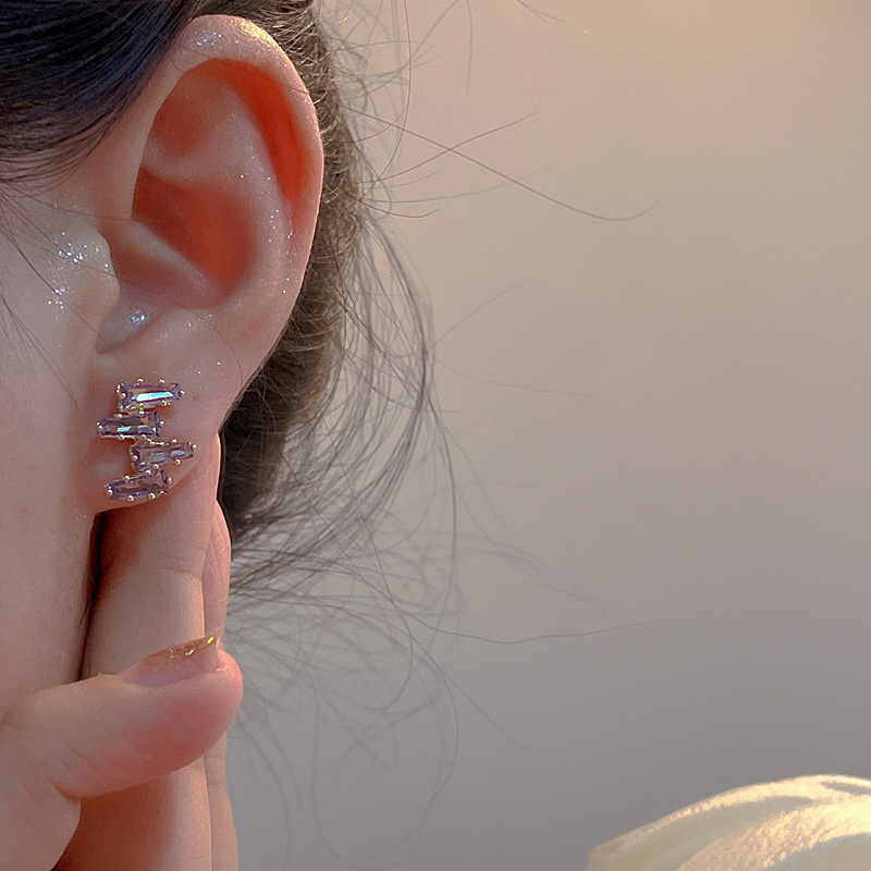 2022春夏新款紫葡萄法式气质耳钉小众设计感轻奢耳夹耳饰925银针