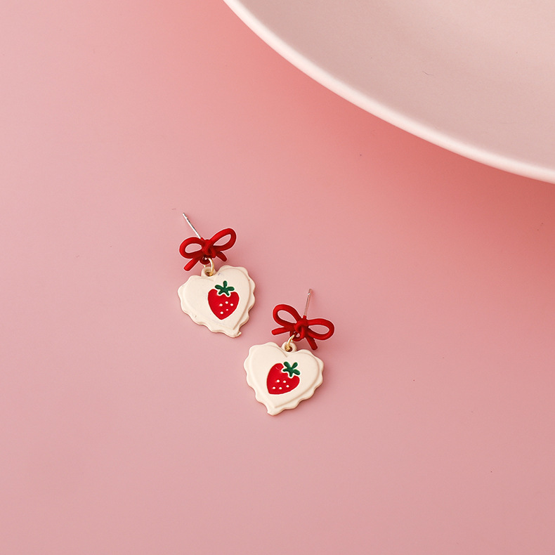 Boucles D'oreilles Fashion Heart Strawberry display picture 6