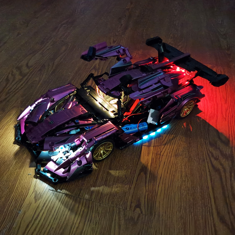 Compatible con Lego Purple Sun God Drift Ah Polo coche deportivo modelo de coche rompecabezas bloques de construcción juguetes al por mayor