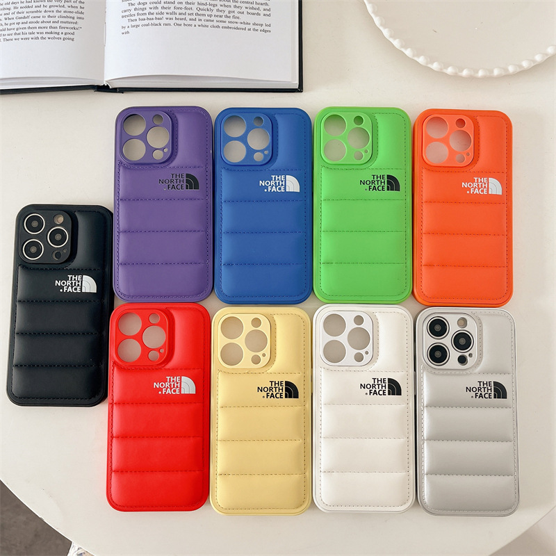 North Face Cotton-Filled Case Suitable for Apple 17 Pro Max Phone Case, 16 Anti-Drop, 15 Pro Max Precision Hole, 11/13 Shockproof