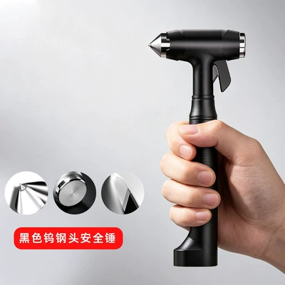 glass breaker, in-car self-defense – Qəza çəkici - tungsten-steel-head-black