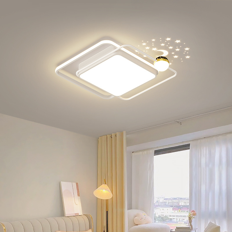 Luz de techo de la sala de estar atmósfera moderna y simple lujoso nórdico luz de proyección de estrellas lámpara de dormitorio Zhongshan lámparas paquete de toda la casa