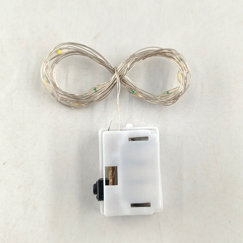 65000810 led铜线小白盒灯串-1米10灯