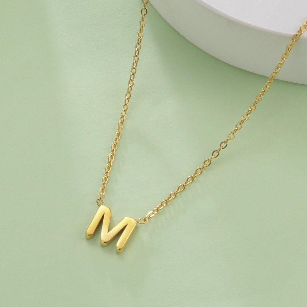 Simple Style Letter Stainless Steel Plating Pendant Necklace display picture 2