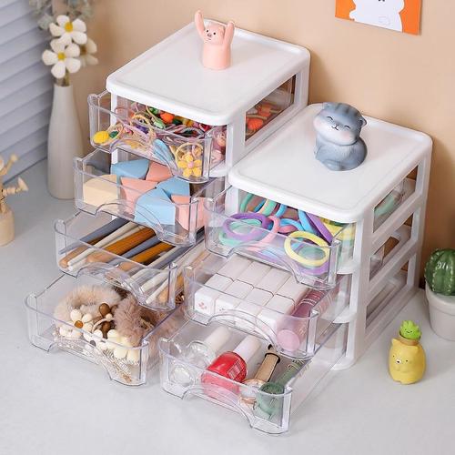 Desktop transparent storage box ins student small drawer-type stationery box office practical goodies desk storage rack