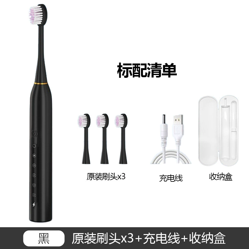 Electric Sonic Toothbrush (SUOKE X3) Rechargeable, 3 Brush Heads, Multi‑Speed, IPX7