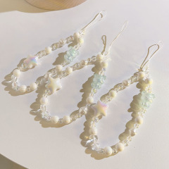 High-quality heart star pendant, beaded chain, universal mobile phone case, headphone cover, mobile phone lanyard, convenient anti-lost pendant