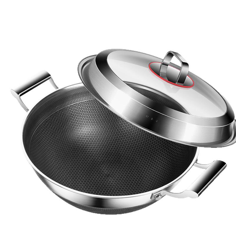Wok Antiadherente de Acero Inoxidable 316 para Cocina