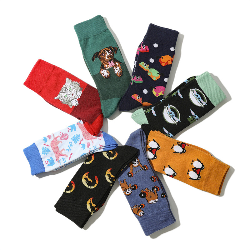 2025d Mid-Calf Cotton Long Tube Men's Women's Fruit Animal Cartoon Sports Anime Socks_voghion.com