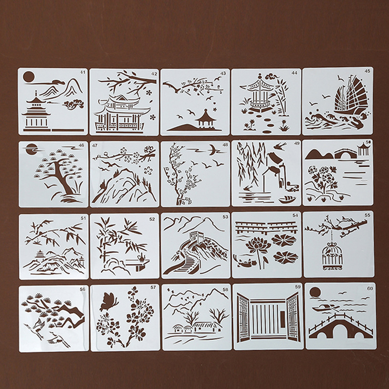 中国風手書き新聞中空テンプレート小学生 DIY 風景絵画補助ツール在庫卸売|undefined