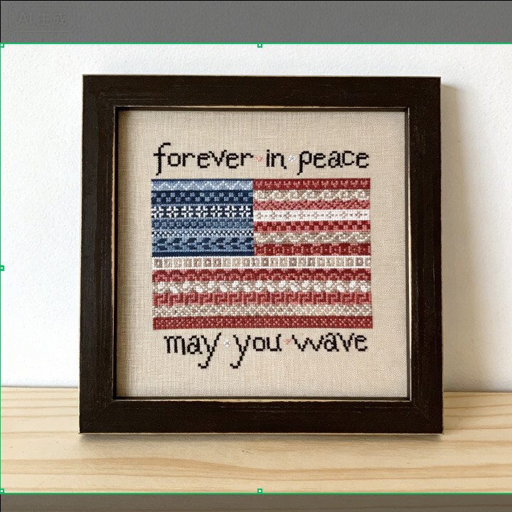 American Independence Day Garden Flag Memorial Day Flag Celebration Yard Decoration Handmade Embroidery Cross-Border New Product