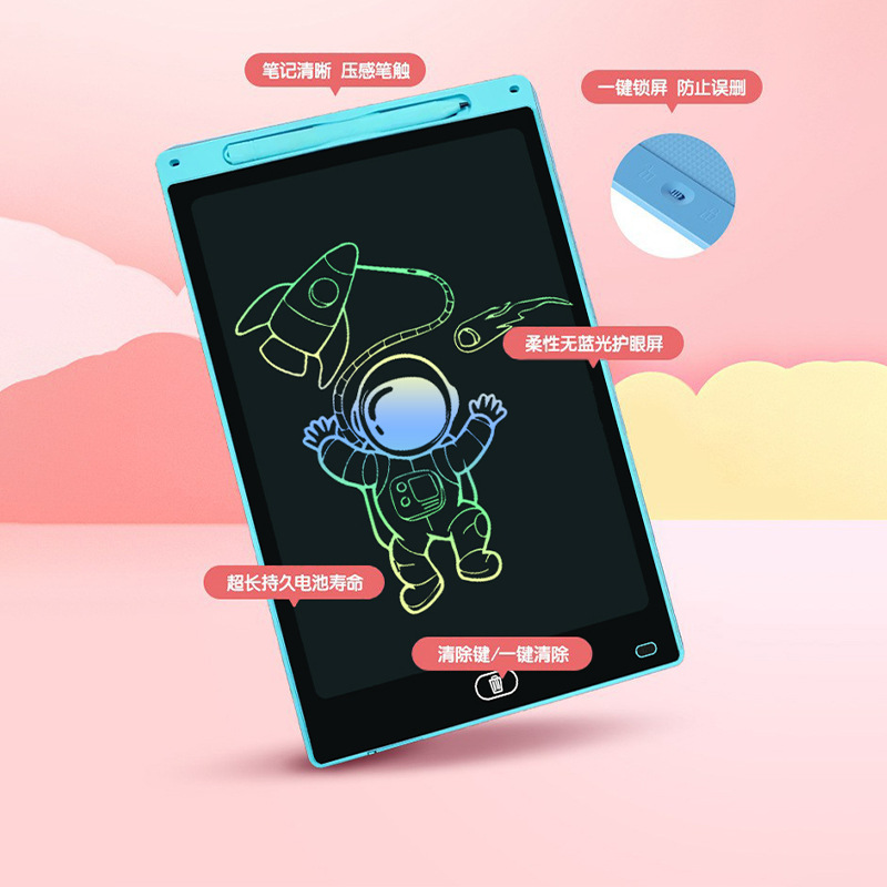 Tablero de dibujo para niños Tablero de escritura a mano LCD Pintura de graffiti Tablero de escritura electrónico Tablero pintado a mano Pantalla a color de 8.5/10/12 pulgadas