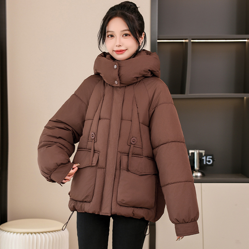 Comercio exterior algodón mujer 2025 nuevo invierno estudiantes corto de moda casual pequeño chaqueta de pan caliente image 2