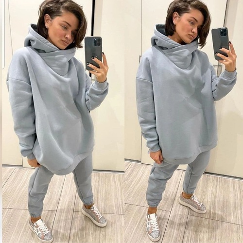 2024 Amazon ebay new European and American foreign trade autumn and winter women's fashion casual foreign trade sweatshirt set two-piece set