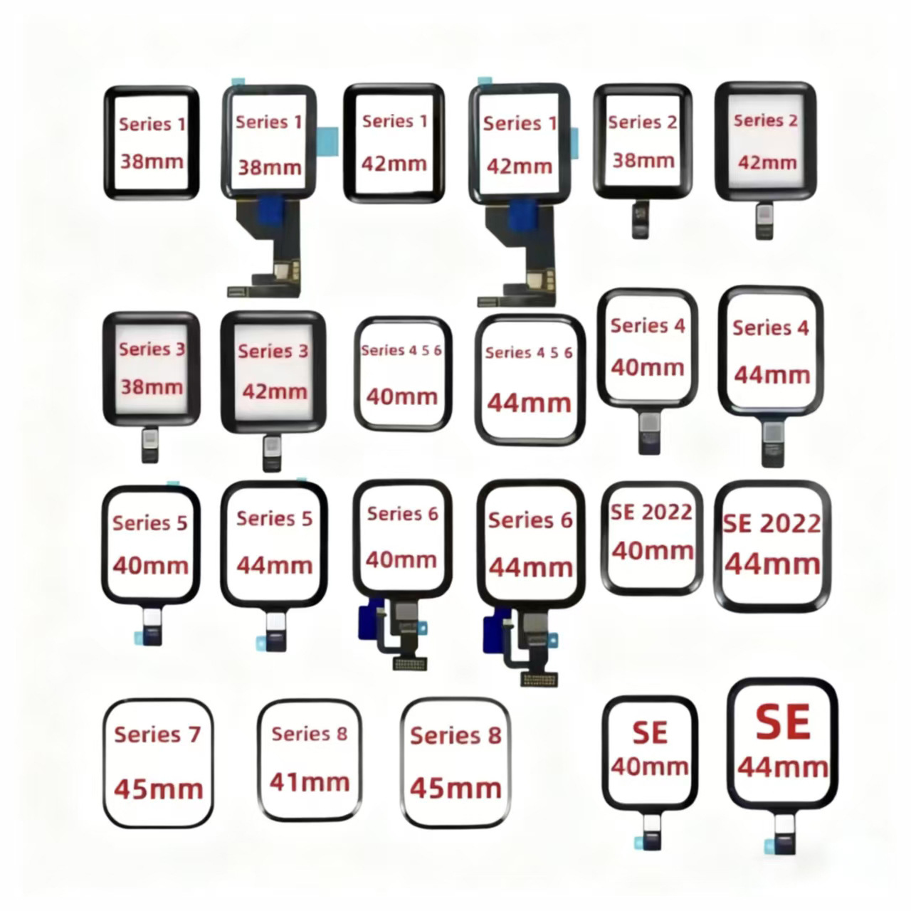 Aplicable al reloj iwatch s1 s2 3 4 5 6 generación touch 38 40 42 44mm pantalla táctil